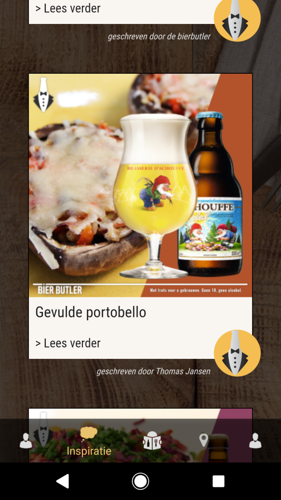 Gevulde Portobello door Thomas Culinair in de Bier Butler app. FSOM.